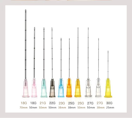 18G 21G 22G 23G 25g 27G 30G 50mm 70mm mũi đục Micro Cannula kim cho axit hyaluronic tiêm