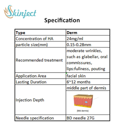 Skinject 2ml Chất làm đầy môi axit hyaluronic liên kết chéo có thể tiêm