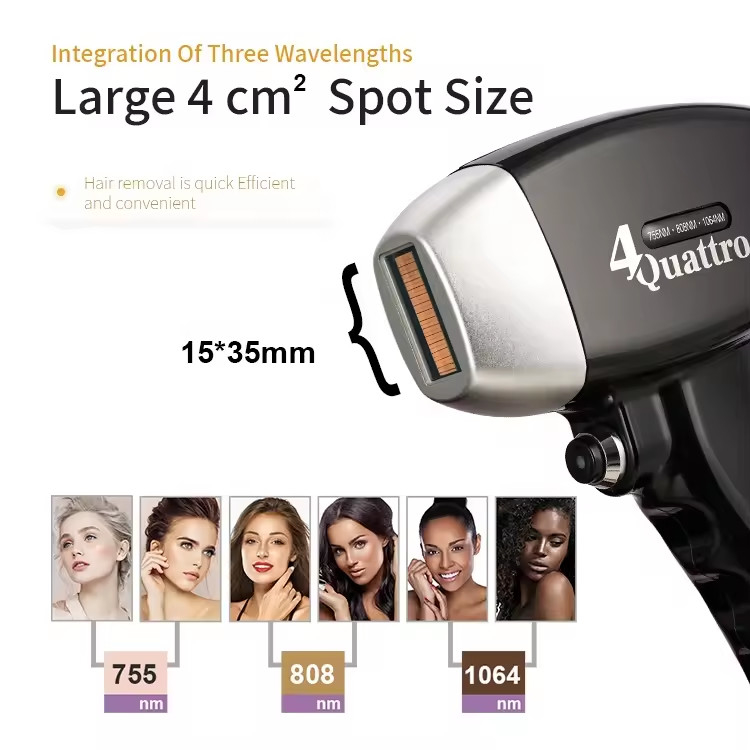 Soprano ICE Máy cắt tóc bằng laser diode 3 bước sóng Alexandrite Laser Soprano Diode Laser