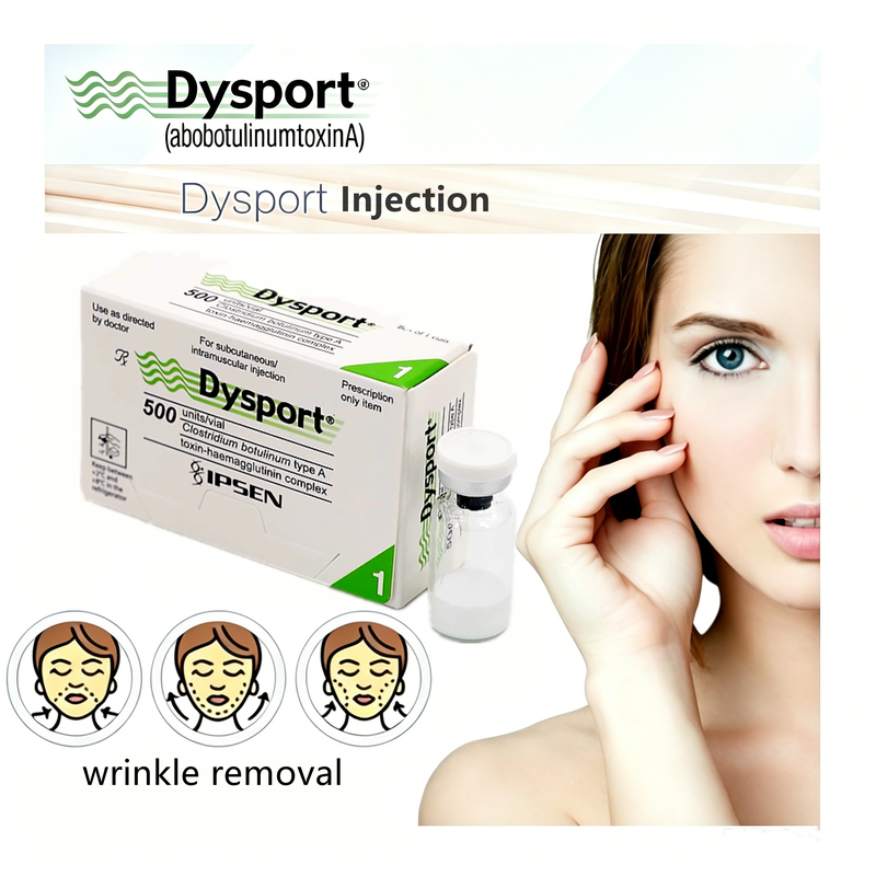 Tiêu chuẩn y tế Dysport tiêm Điều trị thẩm mỹ đáng tin cậy cho khuôn mặt và loại bỏ nếp nhăn Botulinum Toxin 500 đơn vị
