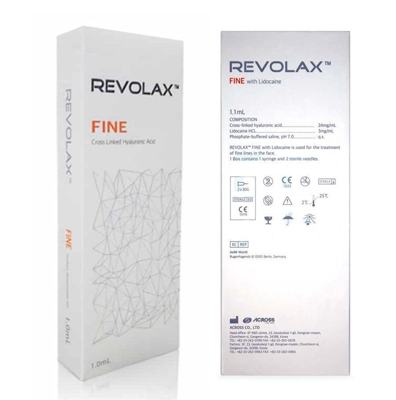 24 Mg / Ml 1,1ml Chất làm đầy da Revolax Hyaluronic Acid cho các nếp nhăn nhỏ